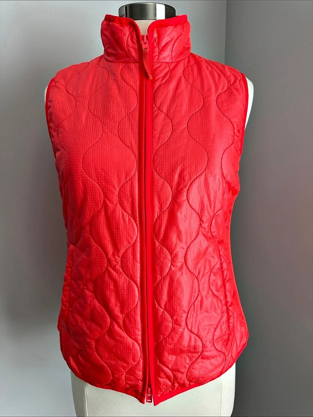 J Crew EUC Lightweight Quilted Vest Orange Burst Medium